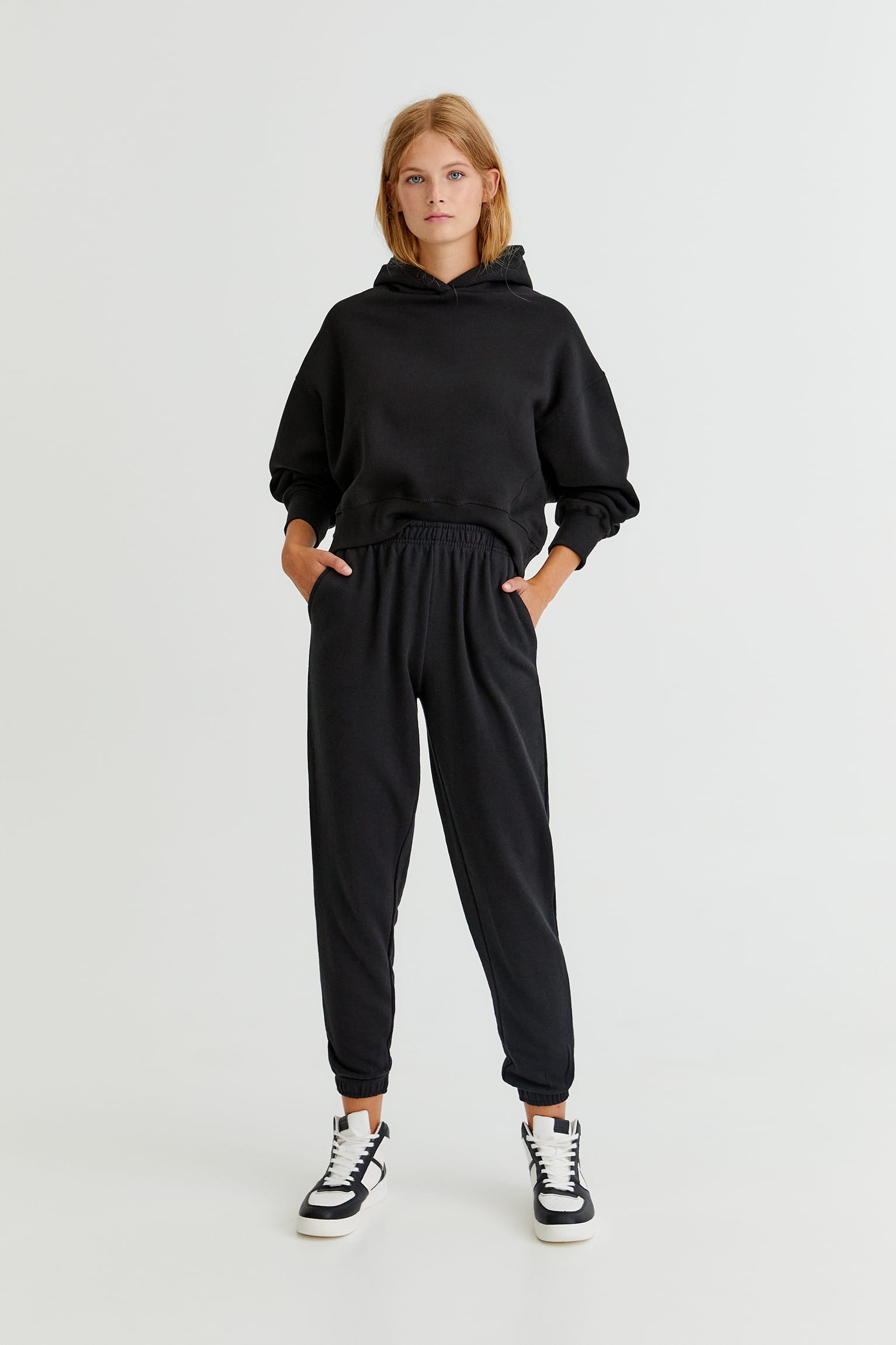 Basic Colored Sweatpants With Elastic Hems